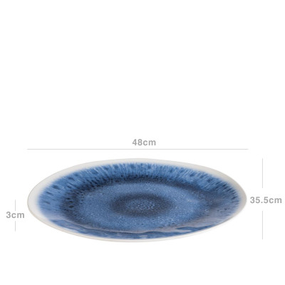 Bandeja Melamina Blue Ocean Oval 48X35.5X3cm